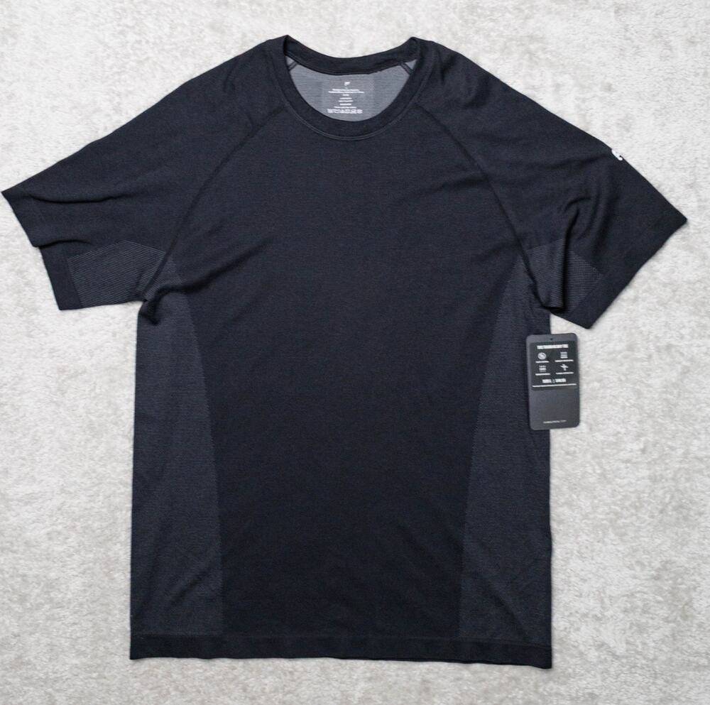 Fabletics Black Training Day Tee Short Sleeve Workout T Shirt Mens Size L NWT